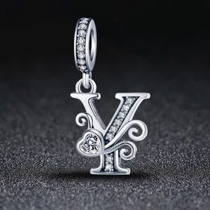 Silver Letter Charm Fit for Pandora Charms Bracelet Alphabet Initial Dangle